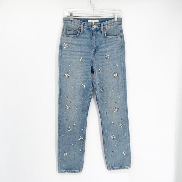 Joie Weslyn D Embellished Pearl Jeans Denim 26 - Picture 2 of 6
